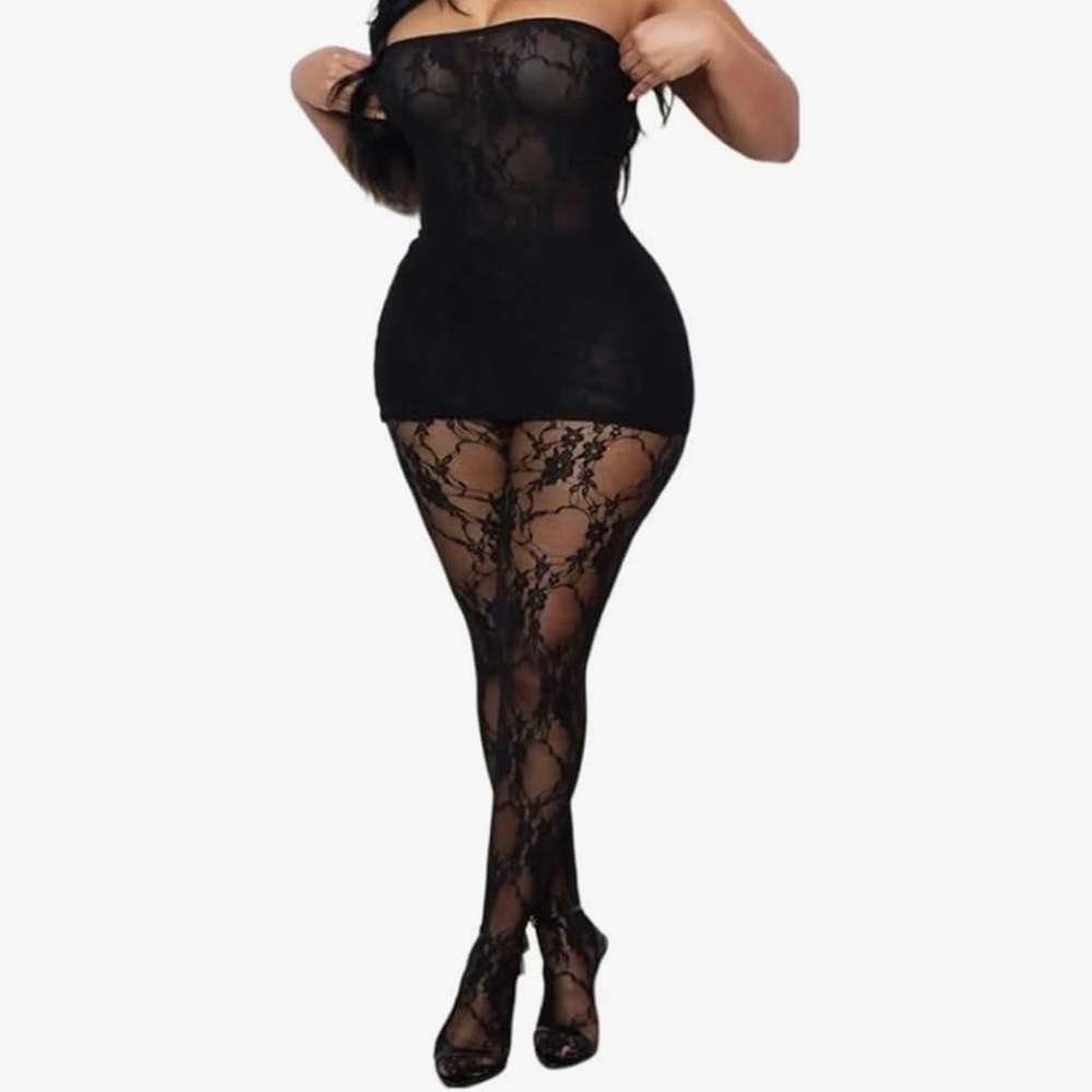 BLACK LACE DRESS SET!